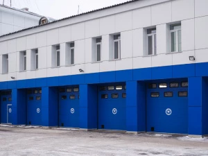 Промышленные секционные ворота DoorHan серии isd01 2600x4300 с окнами