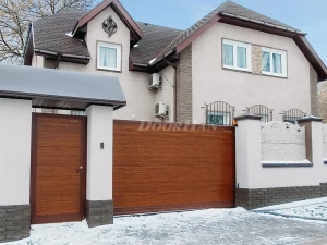 Автоматические откатные ворота под дерево DoorHan серии slg-a 4500x2000