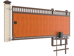 Автоматические откатные ворота DoorHan под дерево серии slg-a, 4100х3200
