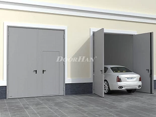 Промышленные распашные ворота DoorHan из панелей с заполнением минеральной ватой 3000x2300