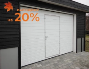 Подъемные гаражные ворота серии rsd02lux (люкс) DoorHan с калиткой